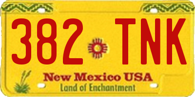 NM license plate 382TNK