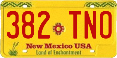 NM license plate 382TNO