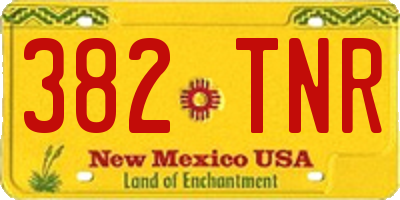 NM license plate 382TNR
