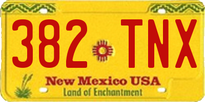 NM license plate 382TNX