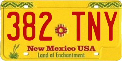 NM license plate 382TNY