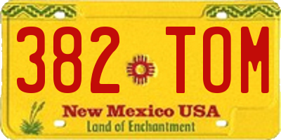 NM license plate 382TOM