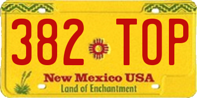 NM license plate 382TOP