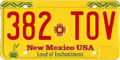NM license plate 382TOV