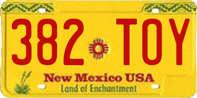 NM license plate 382TOY
