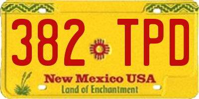 NM license plate 382TPD