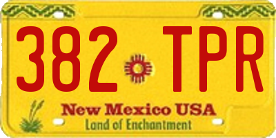NM license plate 382TPR
