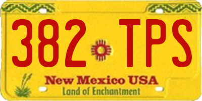 NM license plate 382TPS