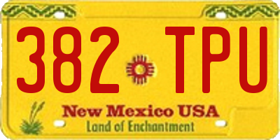 NM license plate 382TPU