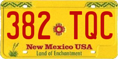 NM license plate 382TQC