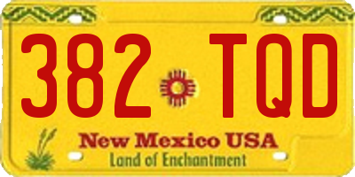 NM license plate 382TQD