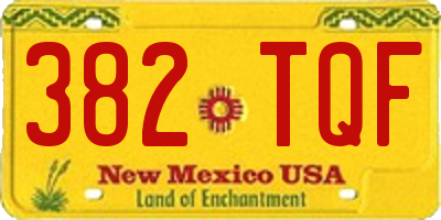 NM license plate 382TQF