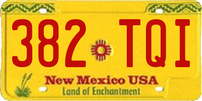 NM license plate 382TQI