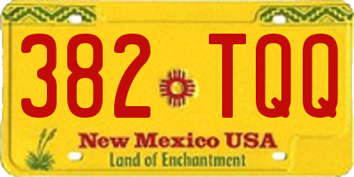NM license plate 382TQQ