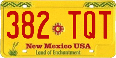 NM license plate 382TQT