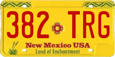 NM license plate 382TRG