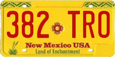 NM license plate 382TRO
