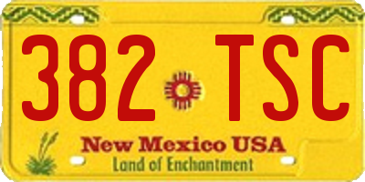 NM license plate 382TSC