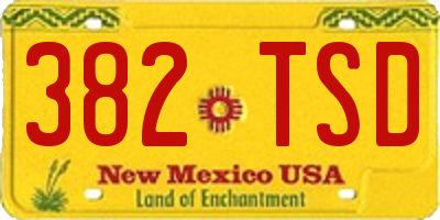 NM license plate 382TSD