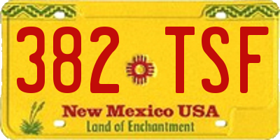 NM license plate 382TSF