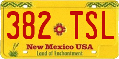 NM license plate 382TSL