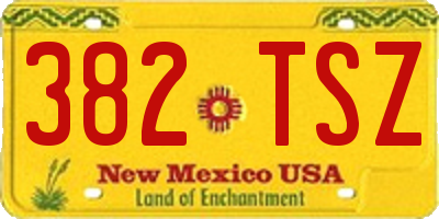 NM license plate 382TSZ