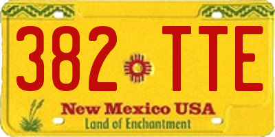 NM license plate 382TTE