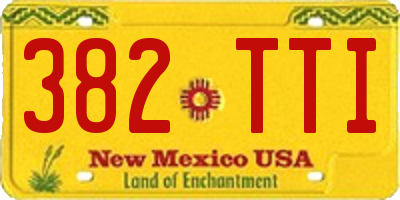 NM license plate 382TTI
