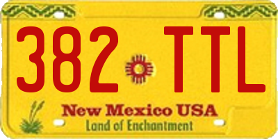 NM license plate 382TTL