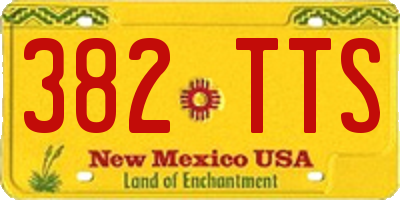 NM license plate 382TTS