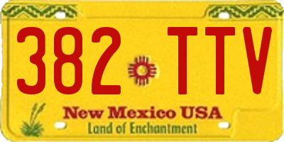 NM license plate 382TTV