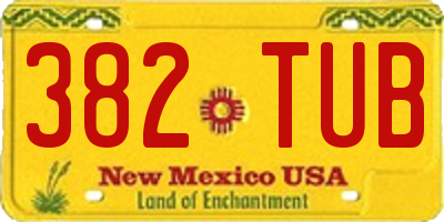 NM license plate 382TUB