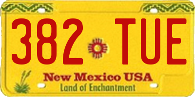 NM license plate 382TUE
