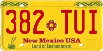 NM license plate 382TUI