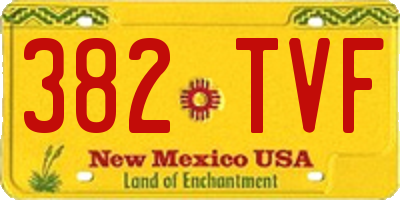 NM license plate 382TVF