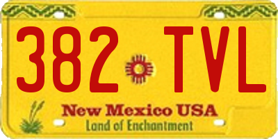 NM license plate 382TVL