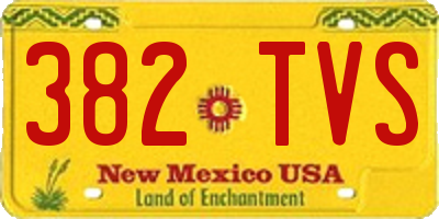 NM license plate 382TVS