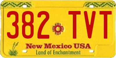 NM license plate 382TVT