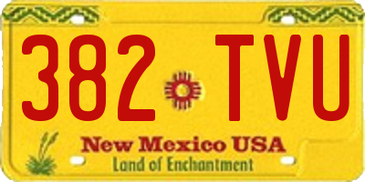 NM license plate 382TVU