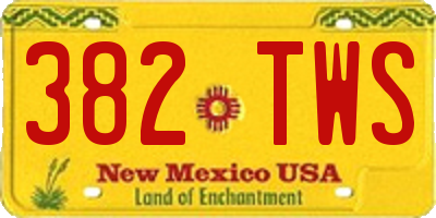NM license plate 382TWS