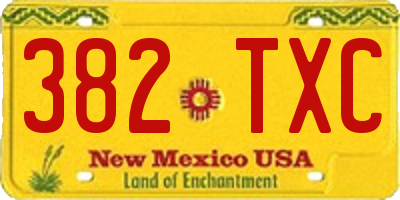 NM license plate 382TXC