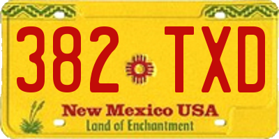 NM license plate 382TXD