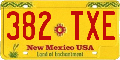 NM license plate 382TXE
