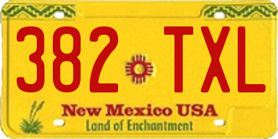NM license plate 382TXL