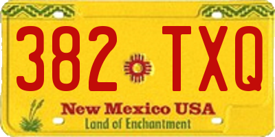 NM license plate 382TXQ