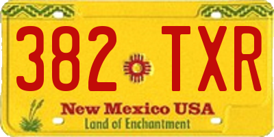 NM license plate 382TXR