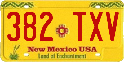 NM license plate 382TXV