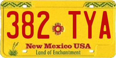 NM license plate 382TYA