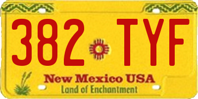 NM license plate 382TYF