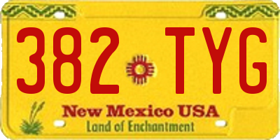 NM license plate 382TYG